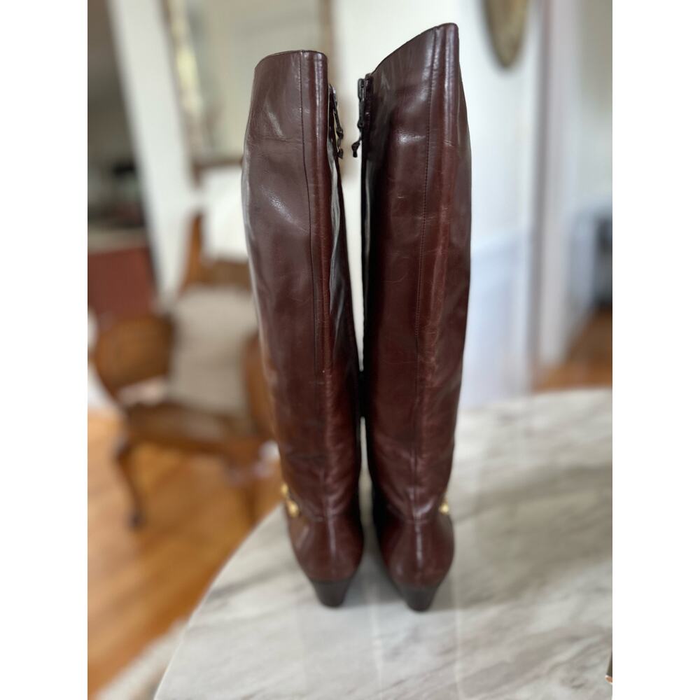 Salvatore Ferragamo Brown vintage knee Riding Style Boot 38 - Picture 4 of 16